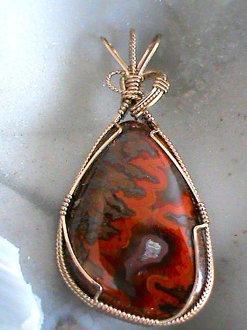 Morrocan Seam Agate Pendant